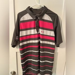 Oakley polo shirt. Pink, black and gray. XL, EUC.